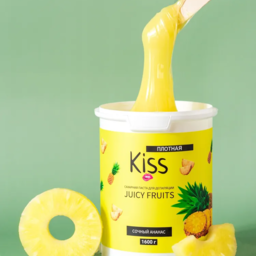 Kiss - Сахарная паста для депиляции Kiss juicy fruits сочный ананас 1600г. (плотная)