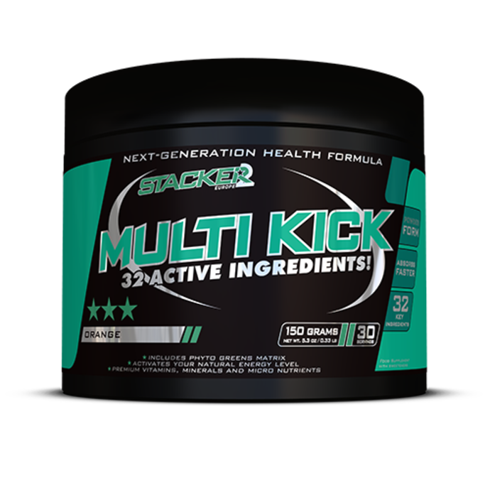 Stacker2 Europe Multi Kick მულტი-ვიტამინები 150 gr (ფორთოხალი)