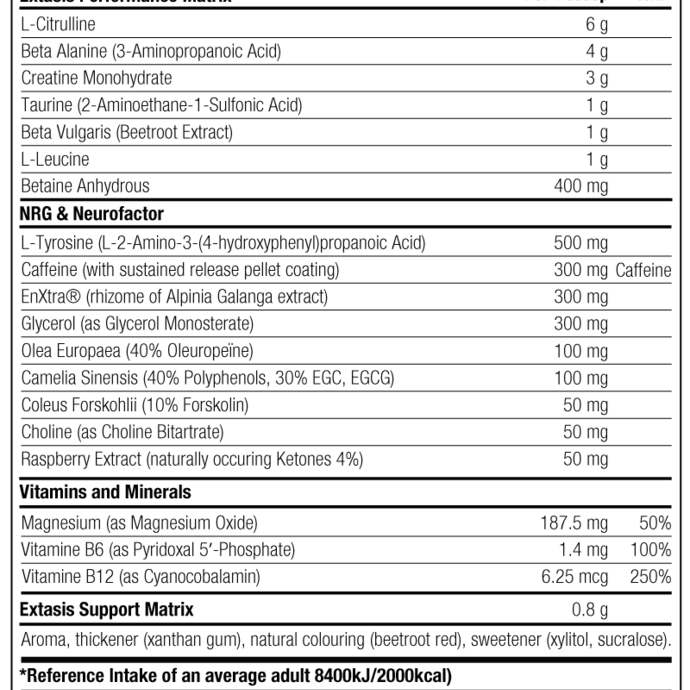 Stacker2 Europe Extasis Pre-workout 400gr (Fruit Punch)