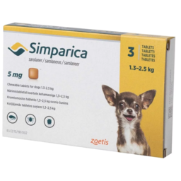 Chewable antiparasitic tablets for dogs